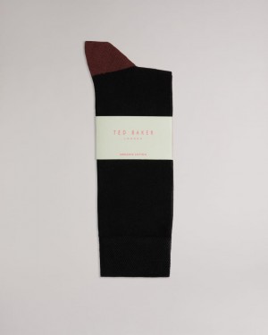 Men's Ted Baker Clasic Plain Socks Black India | TBB-5624