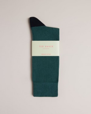 Men's Ted Baker Clasic Plain Socks Dark Green India | LRS-8014