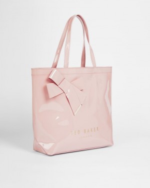 Women's Ted Baker Nicon Knot Bow Large Icon Bags Pink India | YOQ-9916