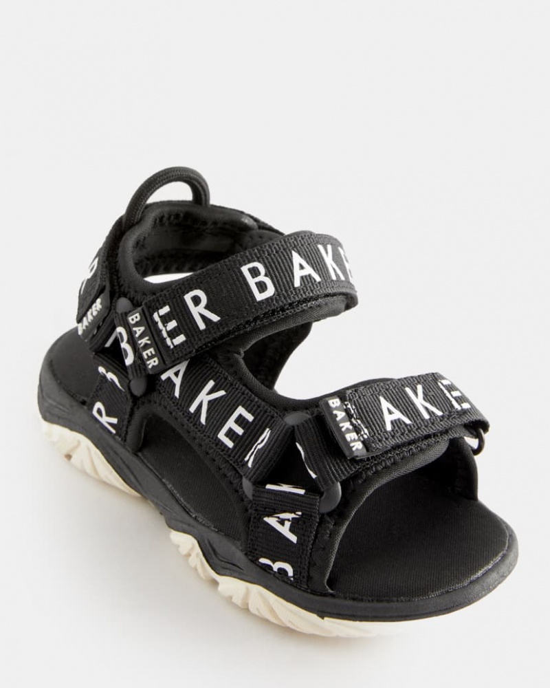 Kids' Ted Baker Bojidar Chunky Branded Strap Sandals Black India | VDW-3866
