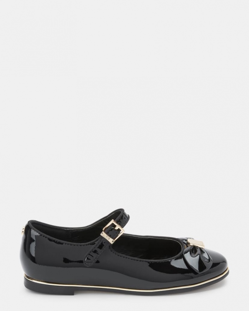 Kids\' Ted Baker Seylah Bow Detail Mary Jane Shoes Black India | UOE-5862