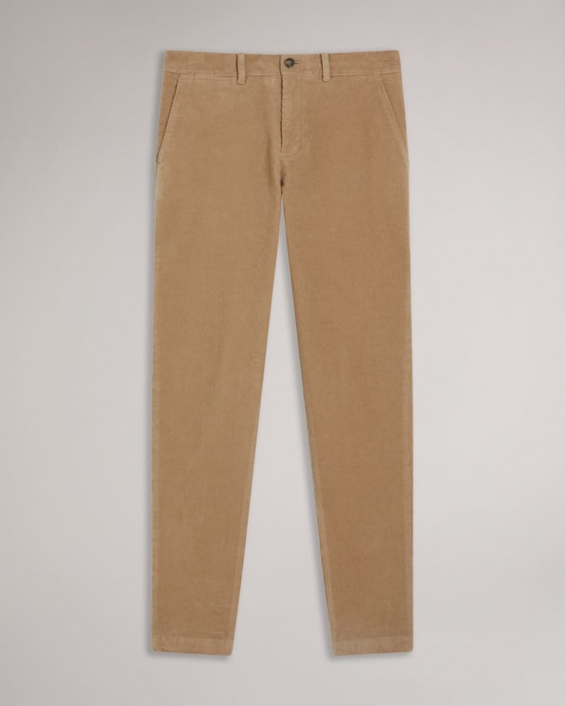 Men's Ted Baker Payet Camburn Fit Corduroy Pants Grey Brown India | BHH-2383