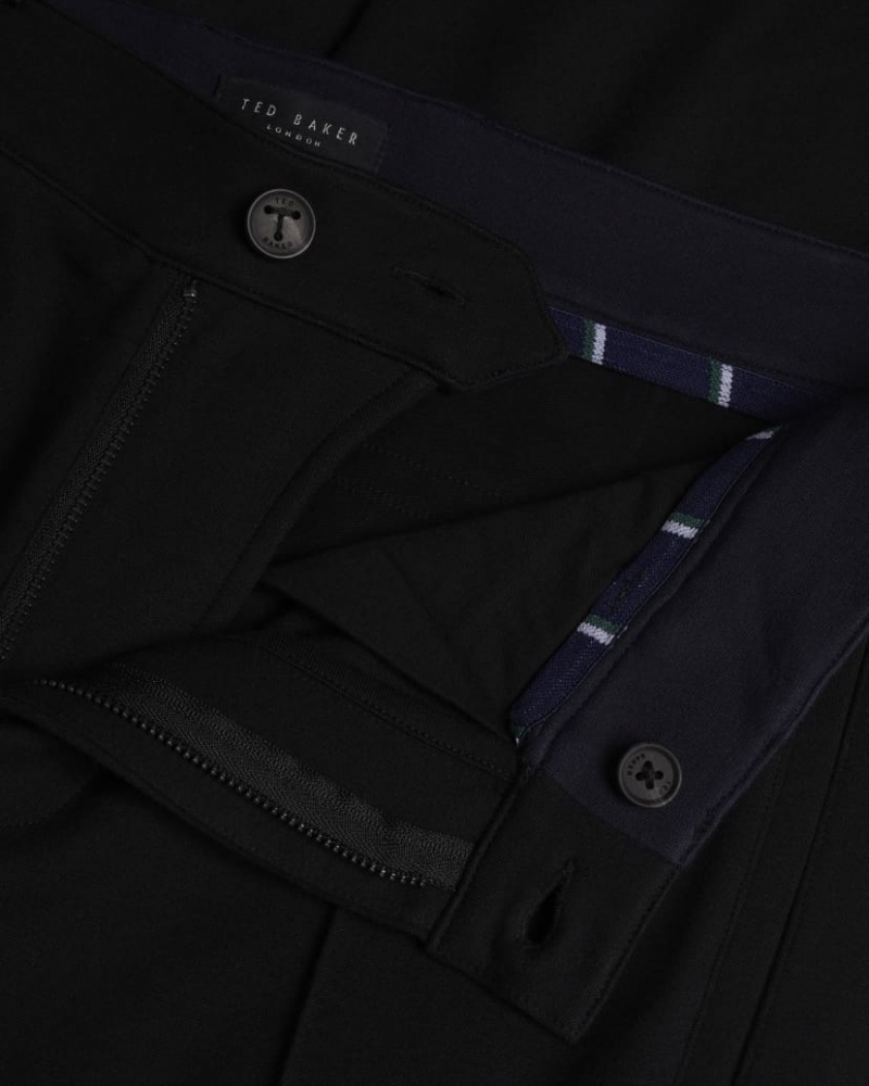 Men's Ted Baker Vitron Slim Fit Creased Jersey Pants Black India | WOG-2823