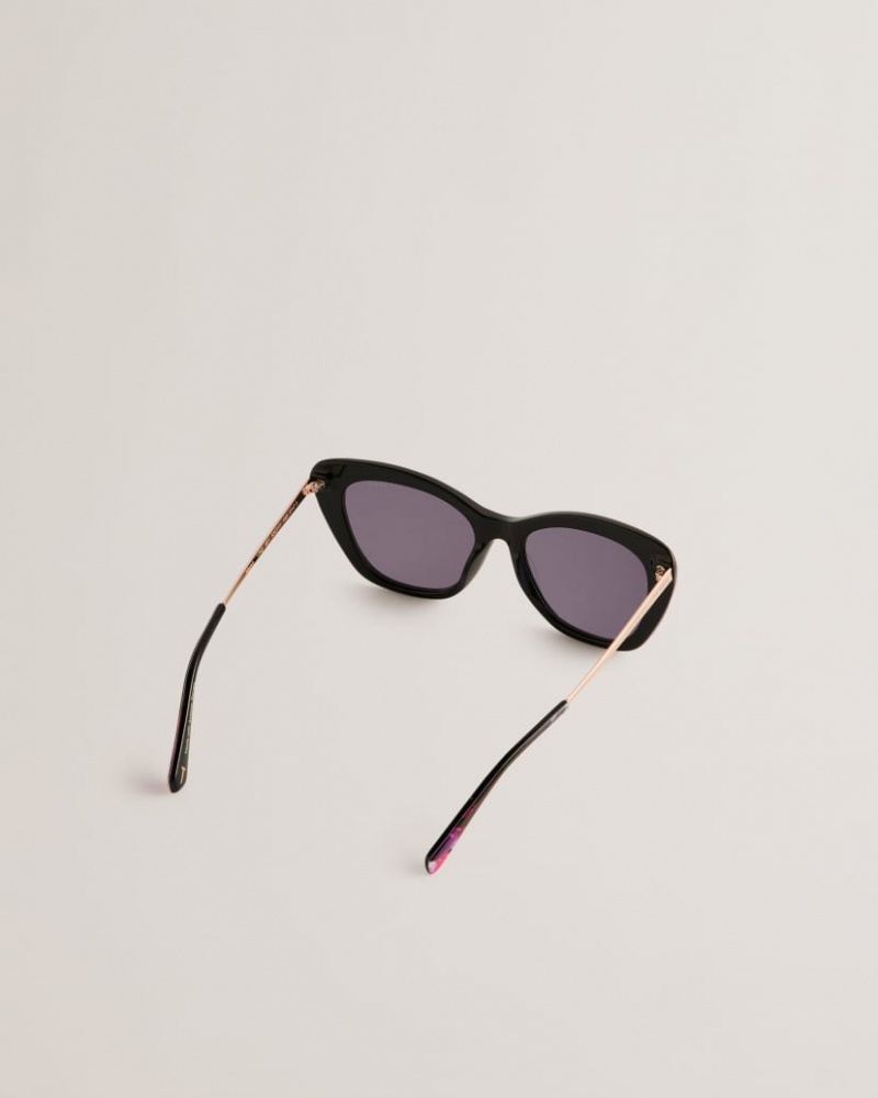 Women's Ted Baker Arablla Cat Eye Acetate Frame Sunglasses Black India | BOT-8817